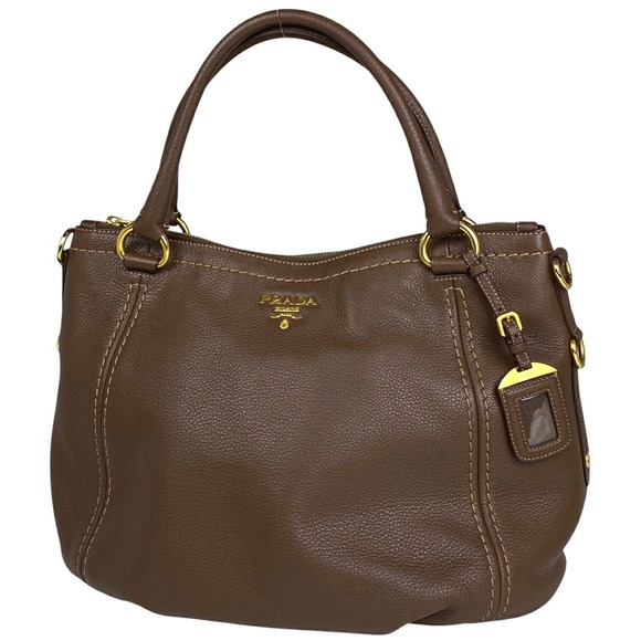 Prada brown leather Bag Shoulder - Picture 1 of 6